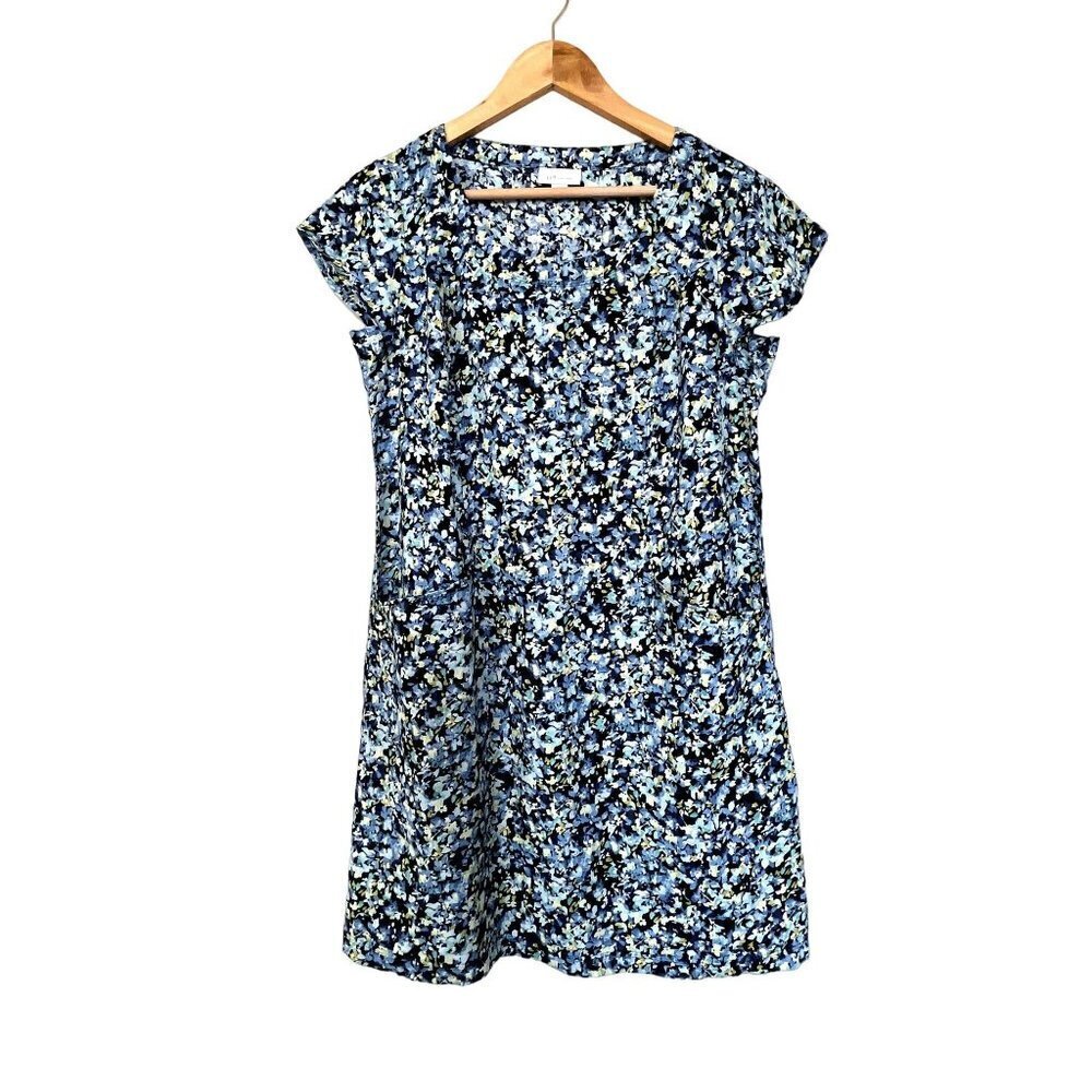 J.Jill Love Linen Blue Floral Midi Dress Petite Small - Picture 3 of 12